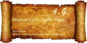 Austerlitz Gyöngyi névjegykártya